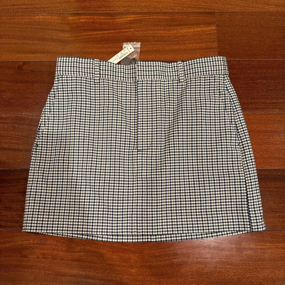 Madewell Black and White Gingham Mini Skirt